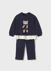 Baby Girl Navy Teddy Tracksuit