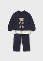 Baby Girl Navy Teddy Tracksuit