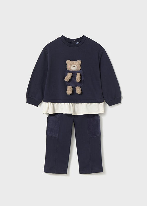 Baby Girl Navy Teddy Tracksuit