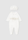 Baby Girl Off - White Babygrow & Beret Set (Mayoral)