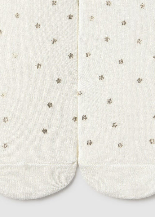 Baby Girl Off - White Print Tights (A/W)