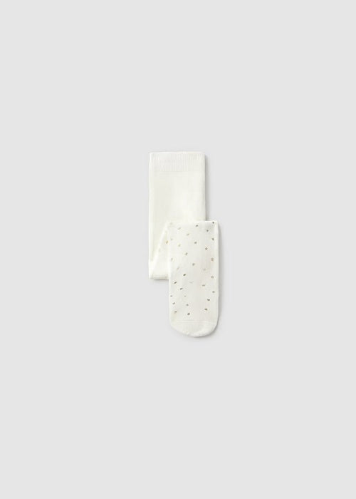 Baby Girl Off - White Print Tights (A/W)