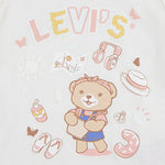 Baby Girl Off - White T-Shirt With Bear Print
