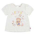 Baby Girl Off - White T-Shirt With Bear Print