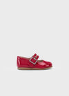 Baby Girl Patent Mary Jane Shoes with Sparkle Buckles – Red