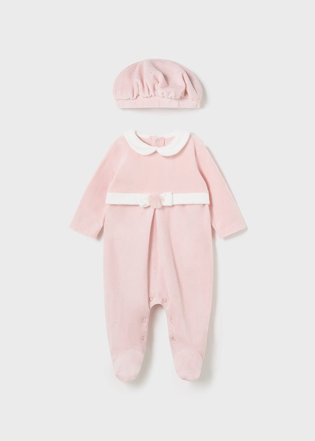 Baby Girl Pink Babygrow & Beret Set (Mayoral)