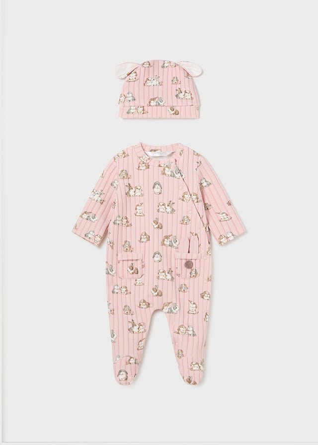 Baby Girl Pink Babygrow & Hat Set (Mayoral)