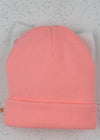 Baby Girl Pink Beanie with Bow and Pom Poms