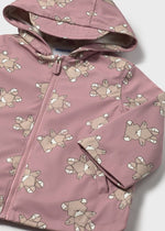 Baby Girl Pink Bear Print Rain Coat