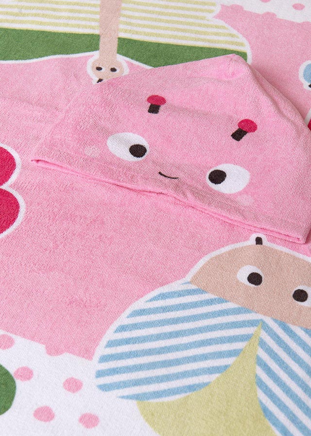 Baby Girl Pink Cotton Ladybird Poncho Towel