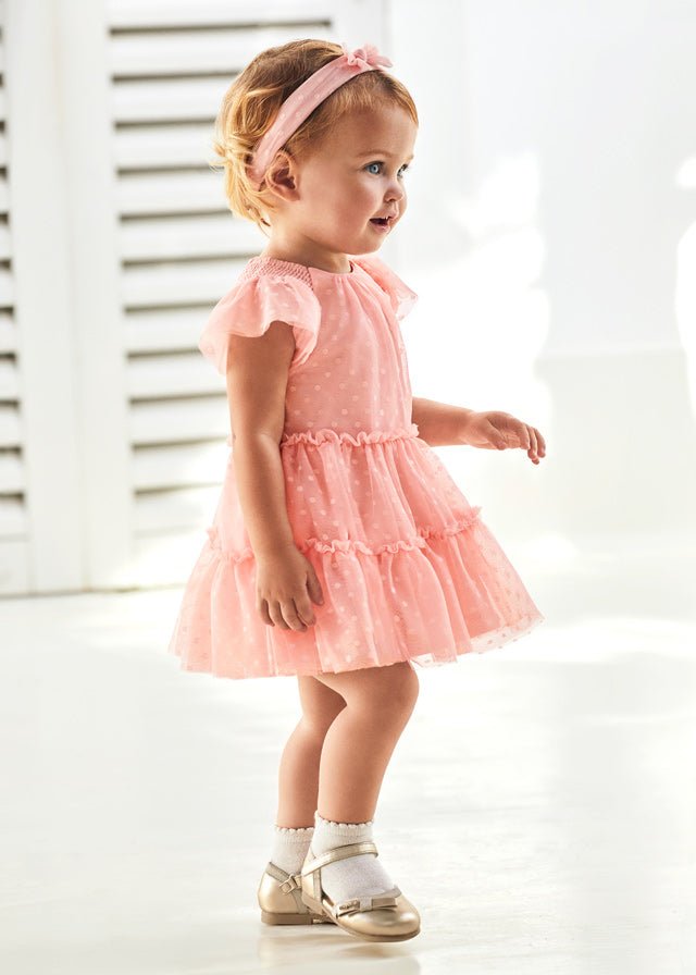 Baby Girl Pink Cotton & Tulle Dress Set