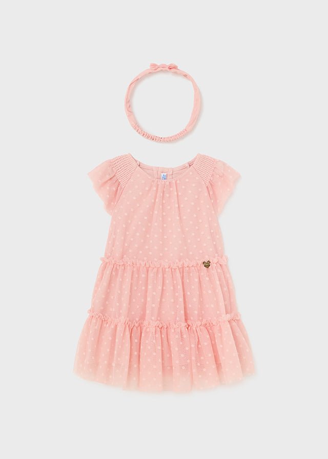 Baby Girl Pink Cotton & Tulle Dress Set