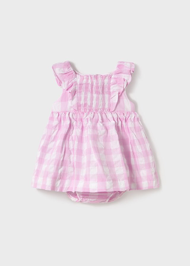 Baby Girl Pink Embroidered Dress & Knickers Set