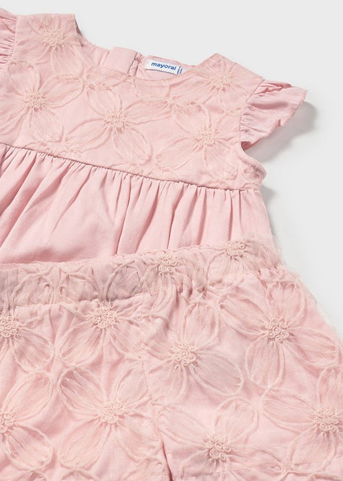 Baby Girl Pink Embroidered Short Set