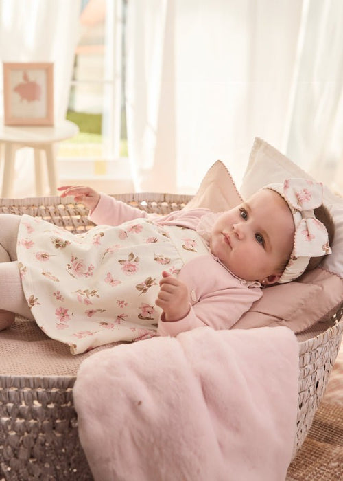 Baby Girl pink Floral Cardigan Dress (Mayoral)