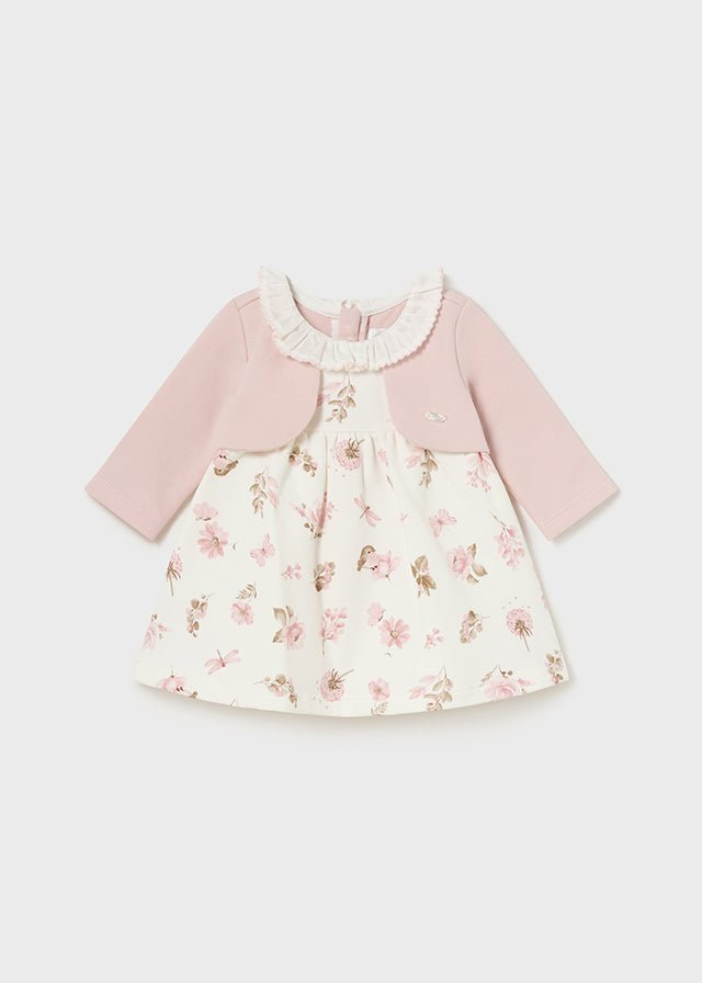 Baby Girl pink Floral Cardigan Dress (Mayoral)