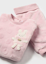 Baby Girl Pink Fur Jumper & Trousers Set (Mayoral)