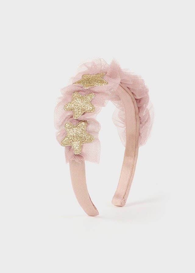 Baby Girl Pink Headband With Gold Glitter Stars