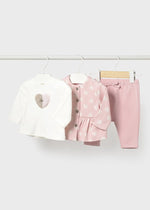 Baby Girl Pink Heart 3 - Piece Leggings Set (Mayoral)