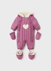 Baby Girl Pink Heart Pramsuit Snowsuit (mayoral)