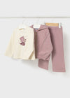 Baby Girl Pink Hooded 3 - Piece Tracksuit Set