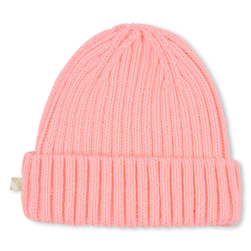 Baby Girl Pink Knit Hat with Bow and Ears