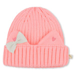 Baby Girl Pink Knit Hat with Bow and Ears
