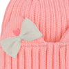 Baby Girl Pink Knit Hat with Bow and Ears