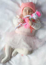 Baby Girl Pink Knit Hat with Bow and Ears