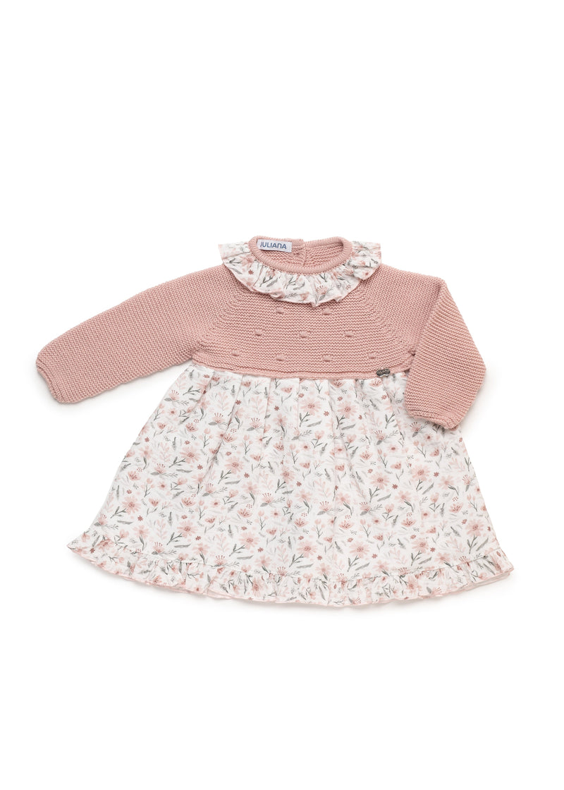 Baby Girl Pink Knitted Flower Dress