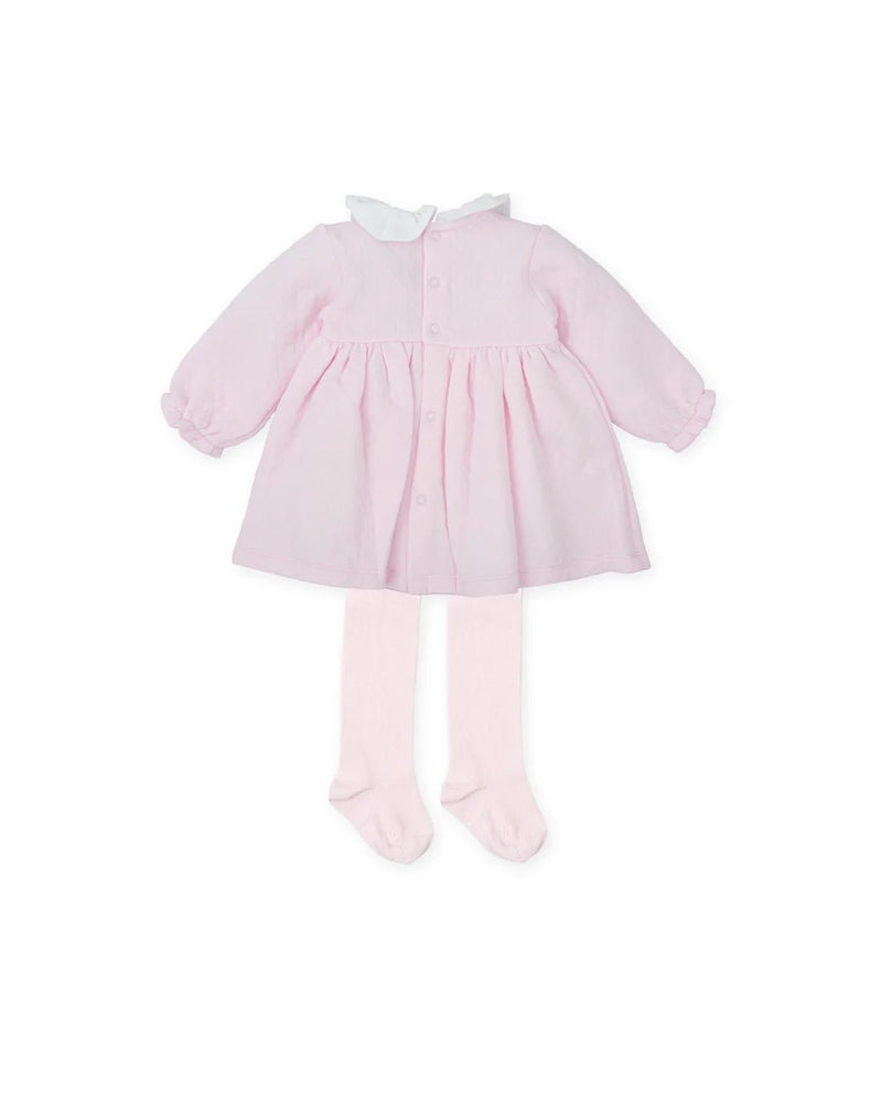 Baby Girl Pink Padded Dress with Tights (Tutto Piccolo)