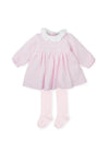 Baby Girl Pink Padded Dress with Tights (Tutto Piccolo)