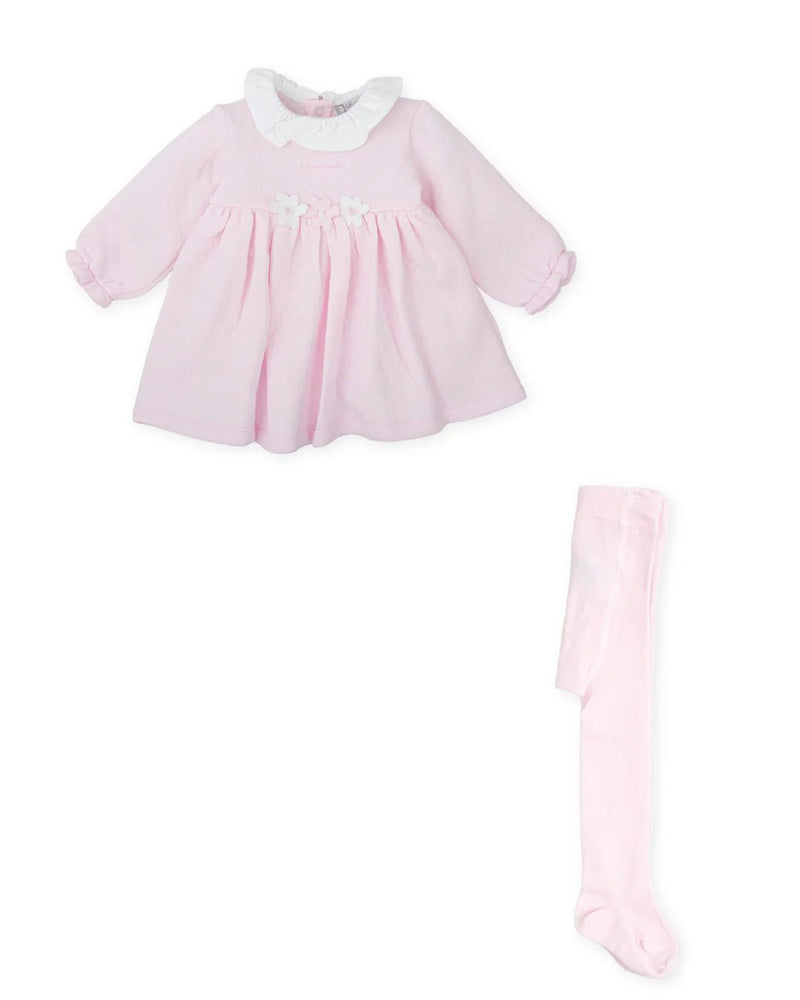 Baby Girl Pink Padded Dress with Tights (Tutto Piccolo)