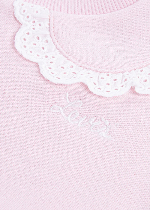 Baby Girl Pink Peter Pan Collar Sweatshirt