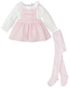 Baby Girl Pink Pinafore Dress & Tights Set