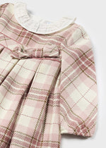 Baby Girl Pink Plaid Dress with Frill Collar