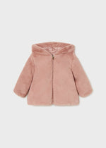 Baby Girl Pink Reversible Coat with Faux Fur Lining