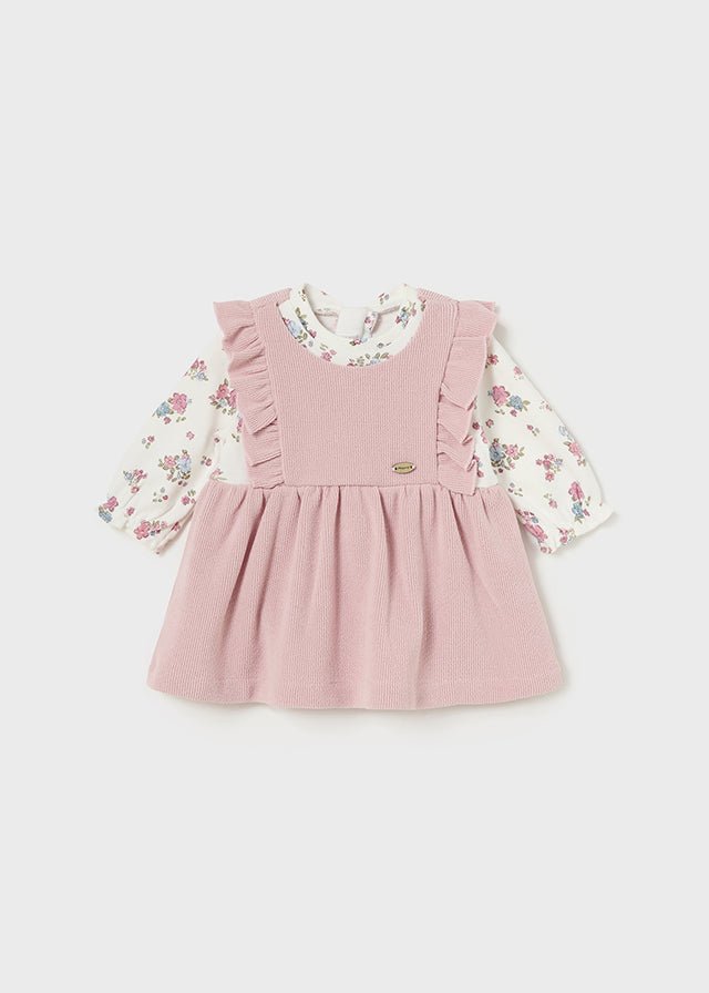 Baby Girl Pink Ruffled Dress with Floral Top (Mayoral)