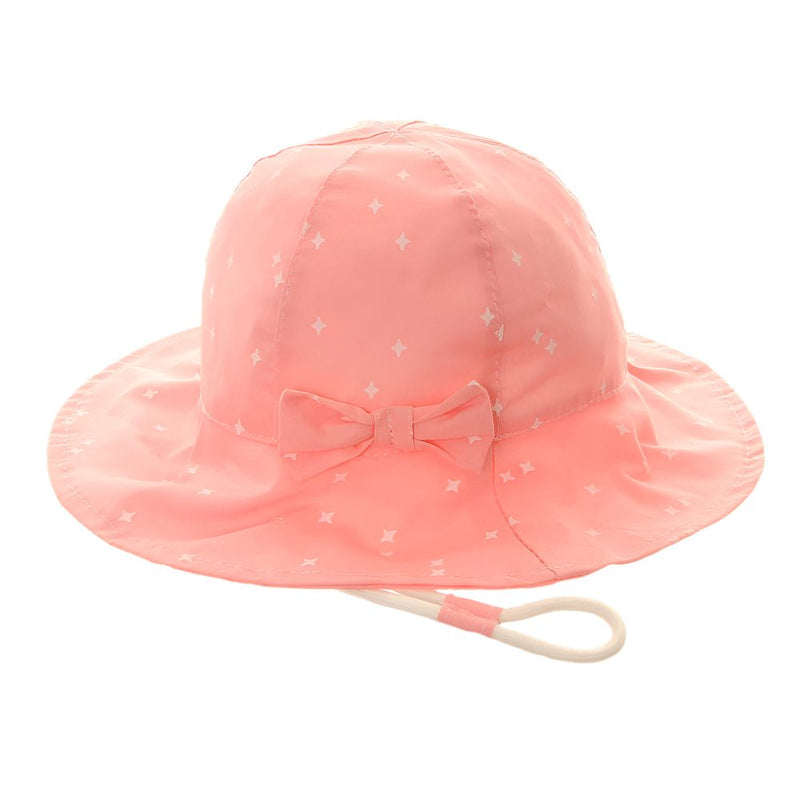 Baby Girl Pink Stars Sun Hat with Bow