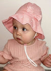 Baby Girl Pink Stars Sun Hat with Bow