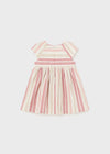 Baby Girl Pink Striped Cotton & Linen Dress