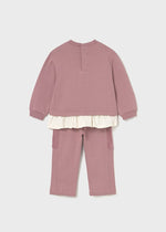 Baby Girl Pink Teddy Pocket Tracksuit