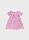 Baby Girl Pink Tulle Dress with Embroidery