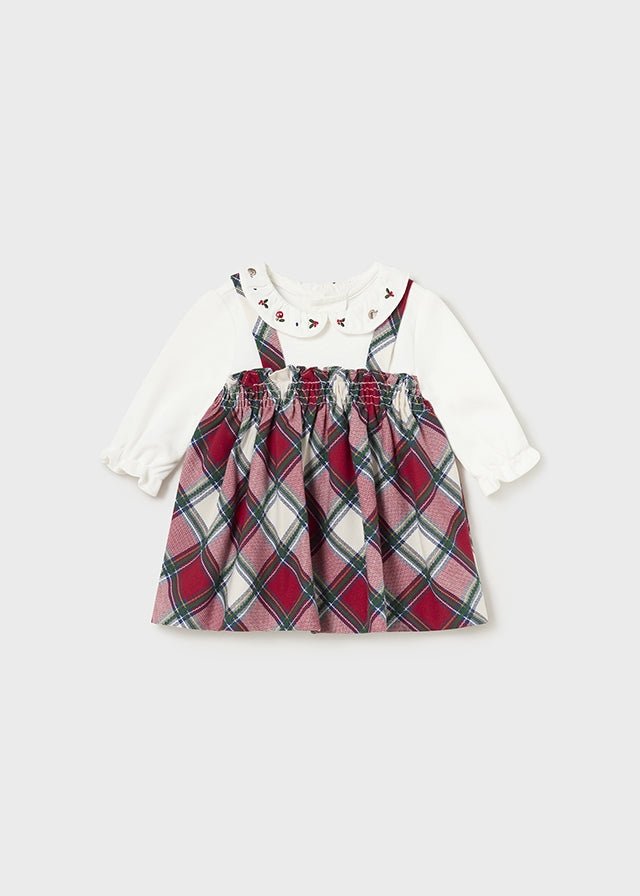 Baby Girl Plaid Dress with Embroidered Collar (Mayoral)