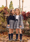 Baby Girl Plaid Dress With Velvet Bow