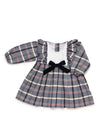 Baby Girl Plaid Dress With Velvet Bow