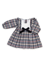Baby Girl Plaid Dress With Velvet Bow