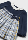 Baby Girl Plaid Navy Dress with Ruffled Collar (Mayoral)