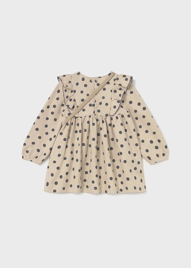 Baby Girl Polka Dot Dress & Cat Bag Set