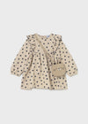 Baby Girl Polka Dot Dress & Cat Bag Set